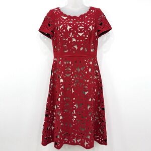 Anthropologie Moulinette Soeurs Dress Womens 4 Laser Cut Out Holiday Artsy Event